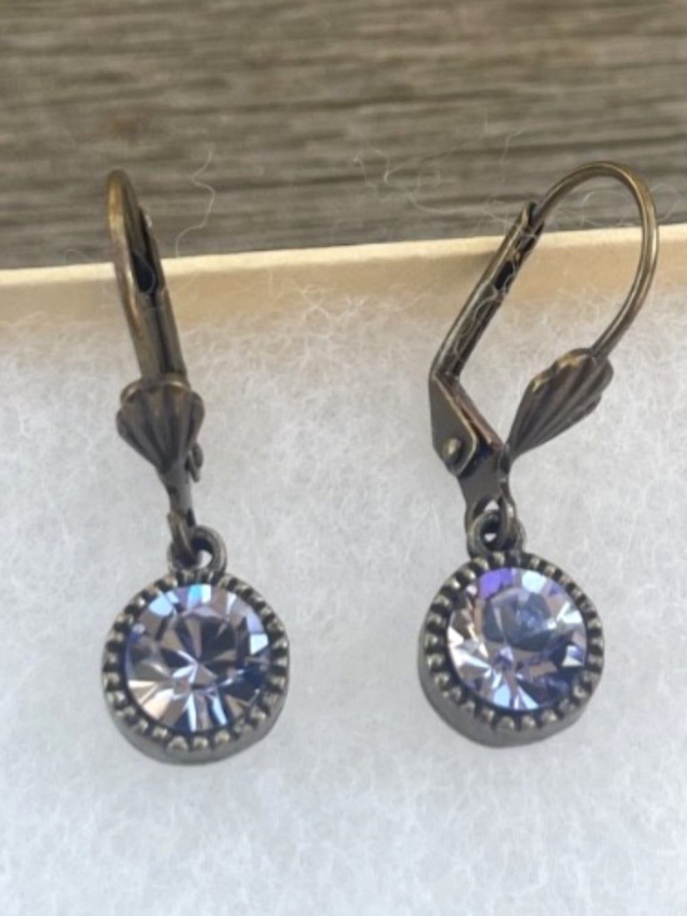 Sundance Pale Amethyst and Brass Drop Earrings